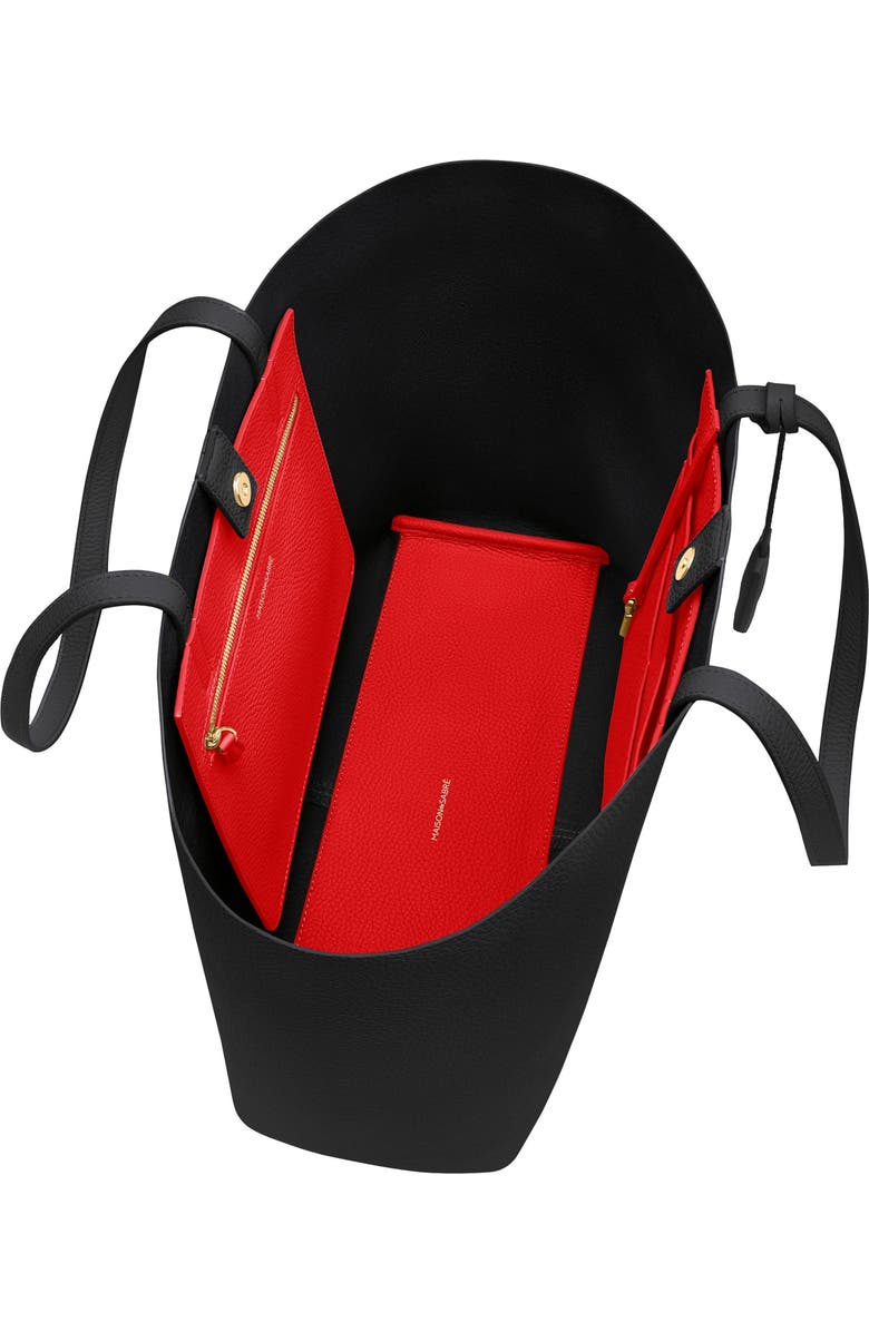 MAISON de SABRÉ Large Leather Snap Soft Tote, Alternate, color, Rouge Noir