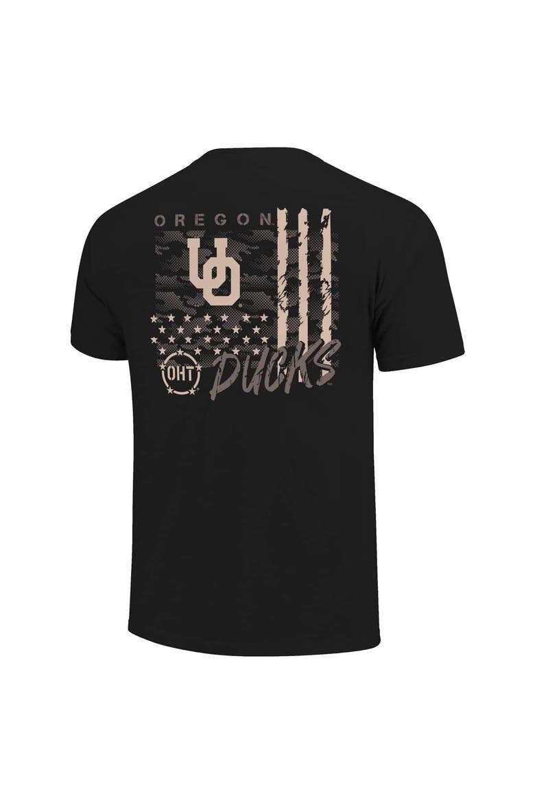 Men's  Black Oregon Ducks Comfort Colors OHT Camo Overlay T-Shirt, Alternate, color, Black
