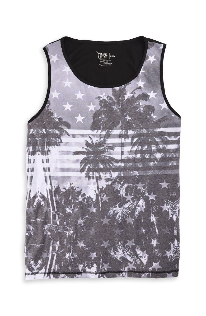 True Nation by DXL Big & Tall Americana Sleeveless T-Shirt, Main, color, Black