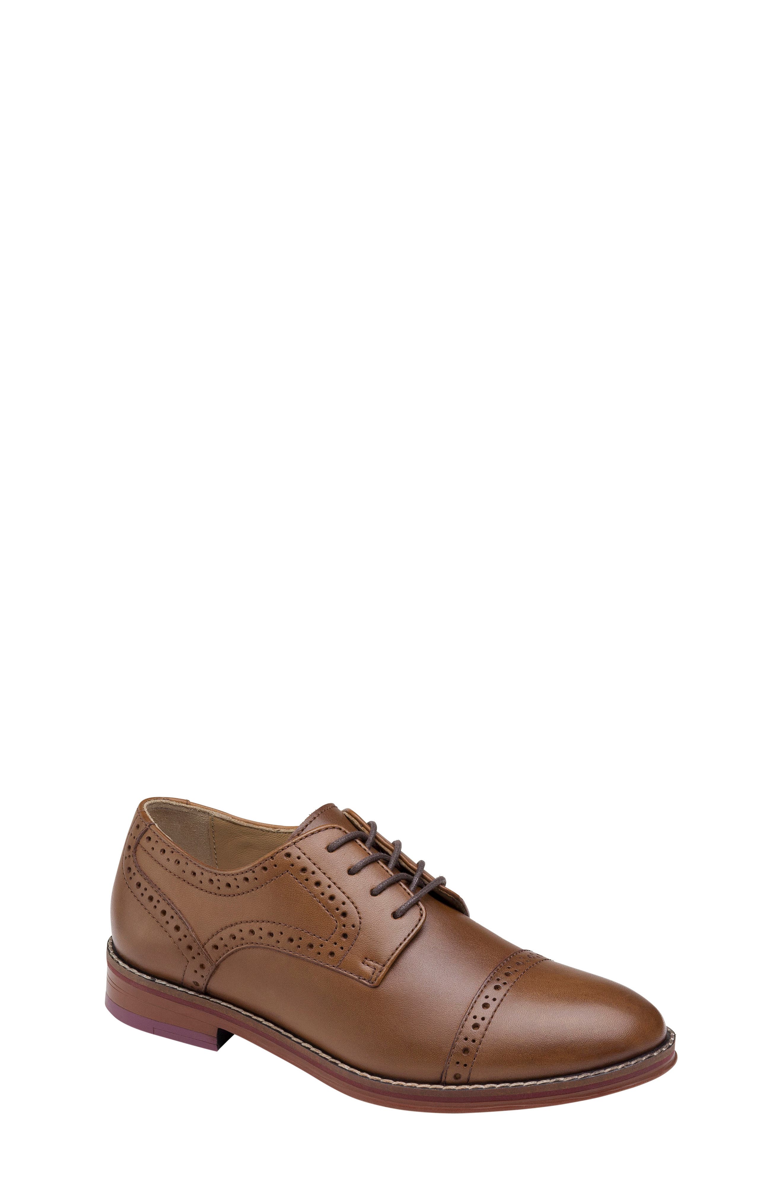 Johnston 
Murphy Kids
 Conard Cap Toe Derby, Main, color, Tan Full Grain