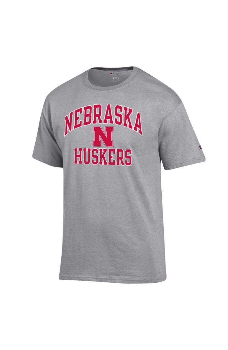 Champion Men's Champion Heather Gray Nebraska Huskers High Motor T-Shirt, Alternate, color, 