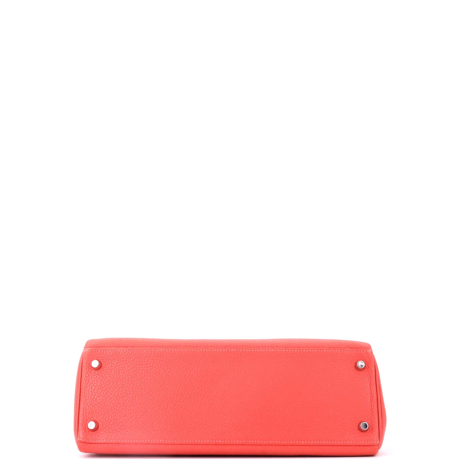 Kelly Handbag Red Clemence with Palladium Hardware 32, Alternate, color, Red