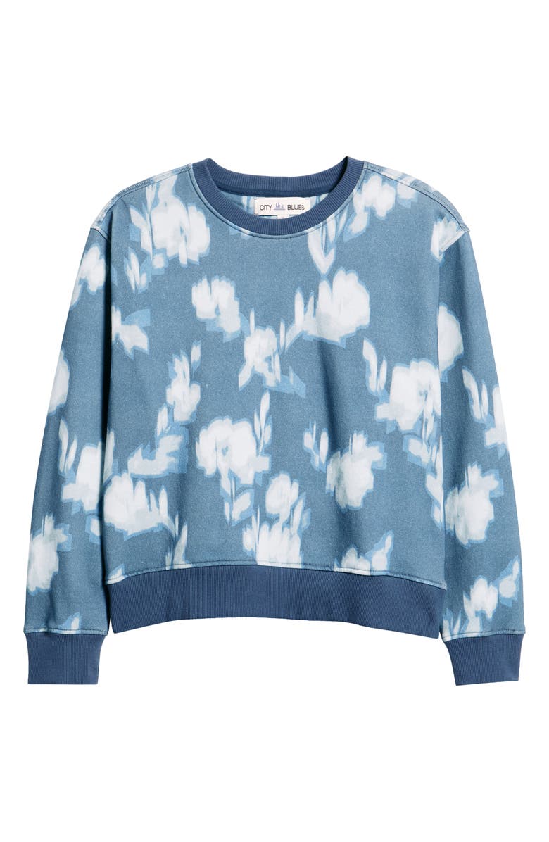 CITY BLUES Classic Print Sweatshirt, Alternate, color, Cadet Blue