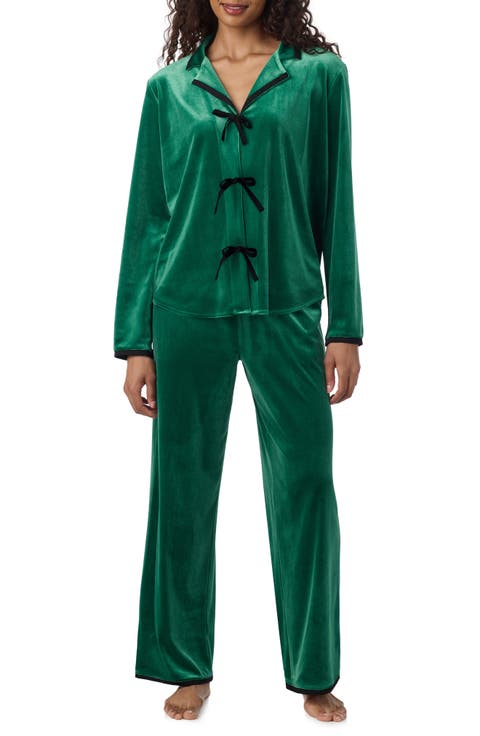 Long Sleeve Notch Collar Pajamas