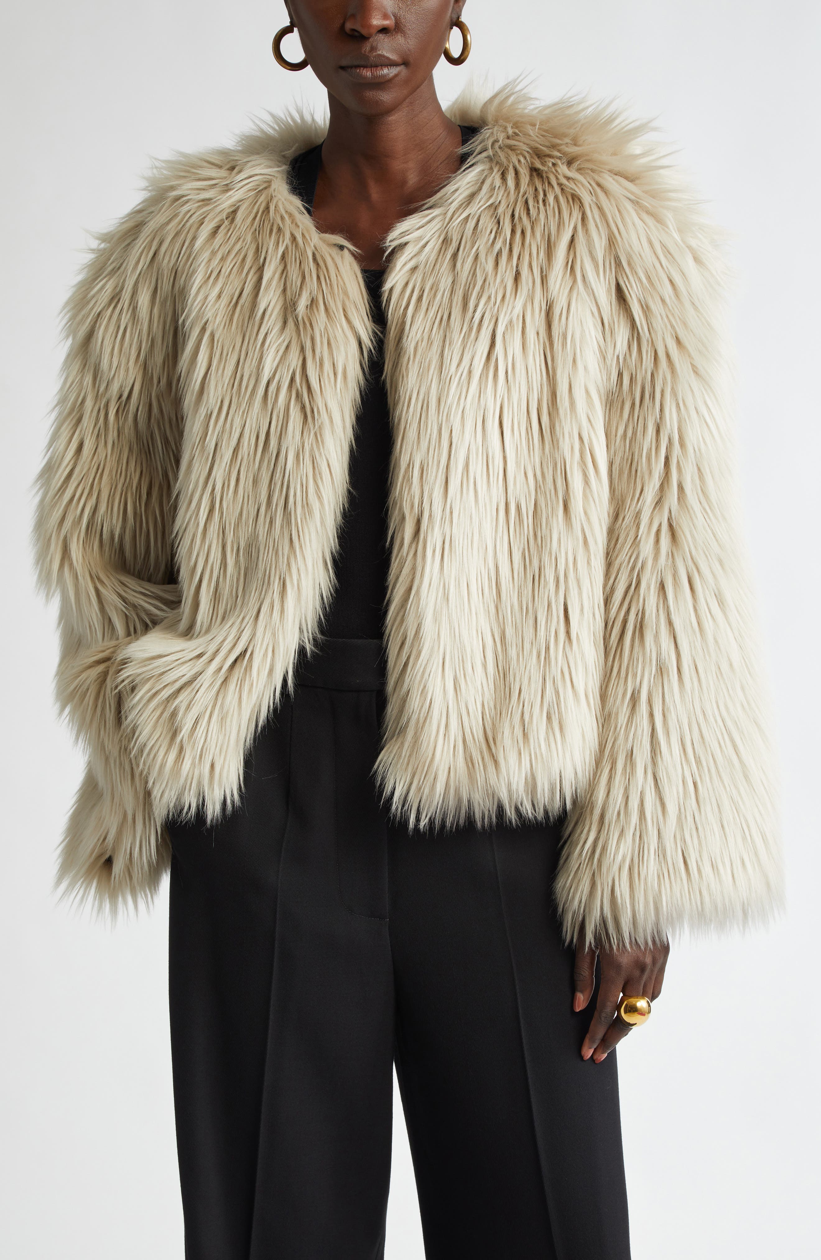 Faux Fur Crop Jacket