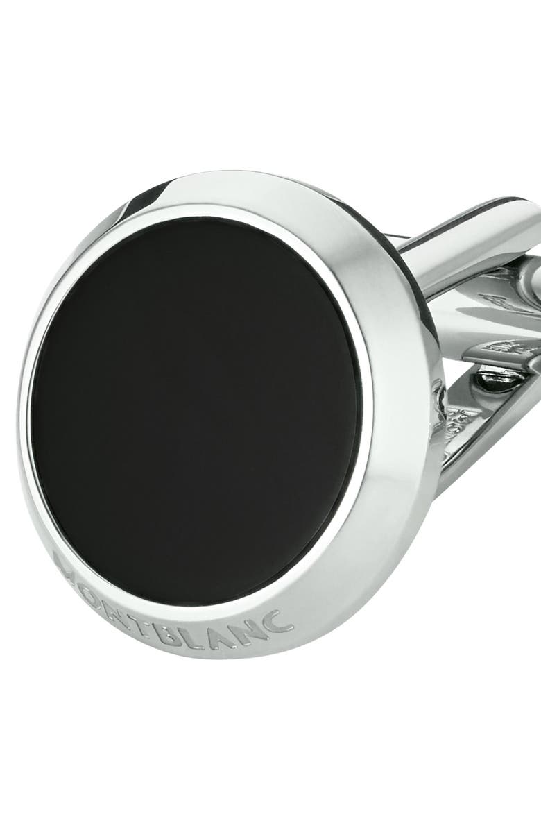 Montblanc Onyx Cuff Links, Alternate, color, Stainless Steel