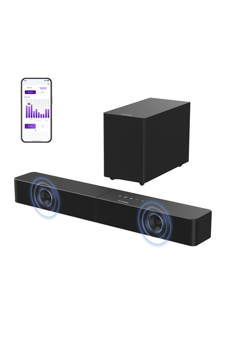 Ultimea Poseidon R3T 2.1ch Soundbar with Wireless Subwoofer, Main, color, Black