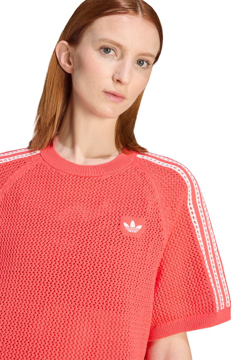 adidas Originals Open Stitch Dress, Alternate, color, Semi Lucid Red