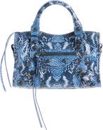 Balenciaga Mini Le City Python Embossed Leather Handbag