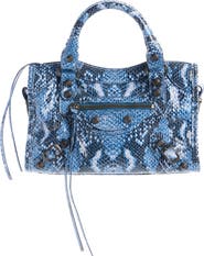 Balenciaga Mini Le City Python Embossed Leather Handbag