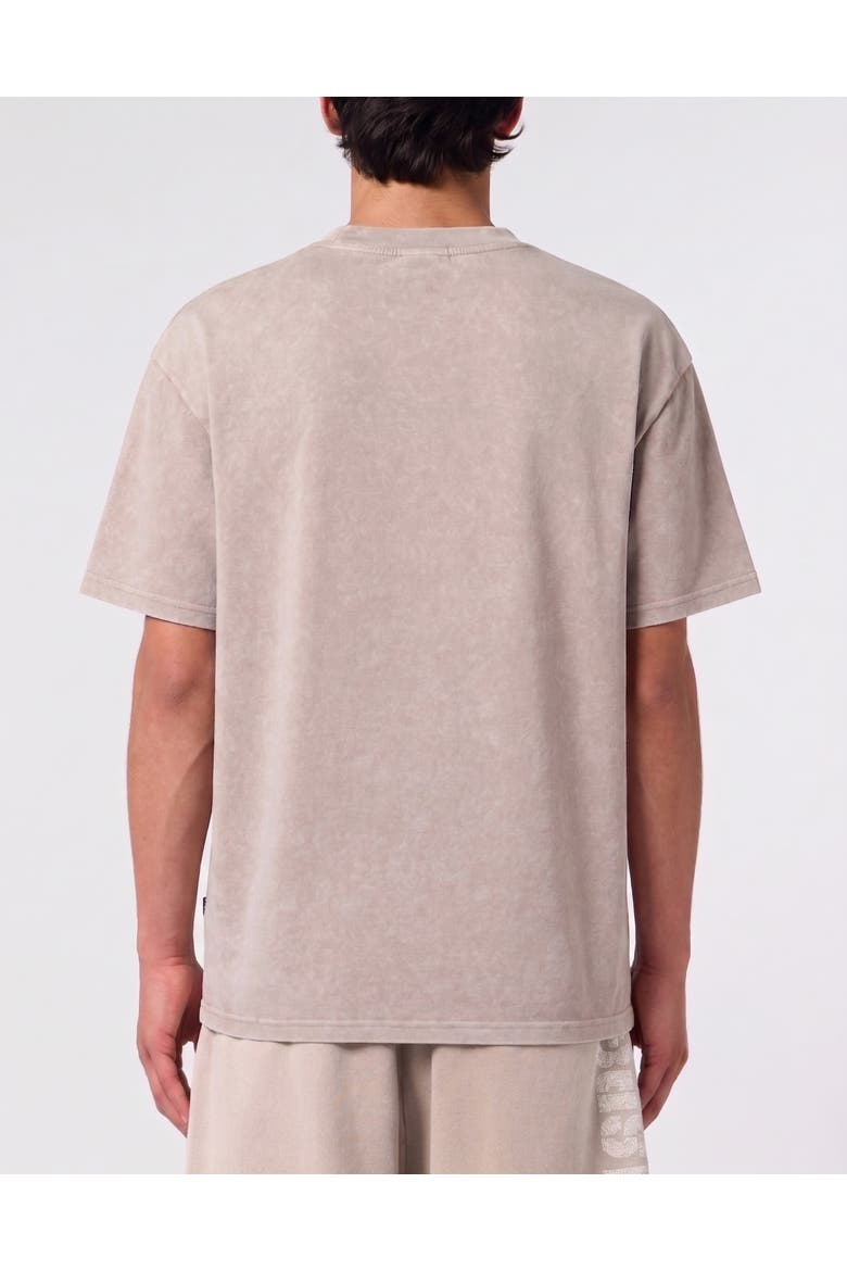 Washed Round Neck T-Shirt Crackle Scratch Men, Alternate, color, beige