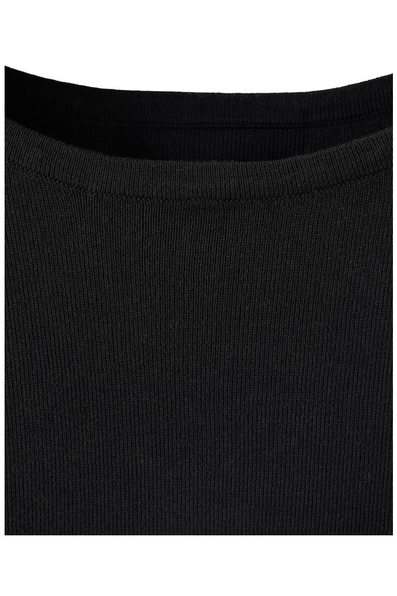 Fine-Knit Boat Neck Top, Alternate, color, BLACK