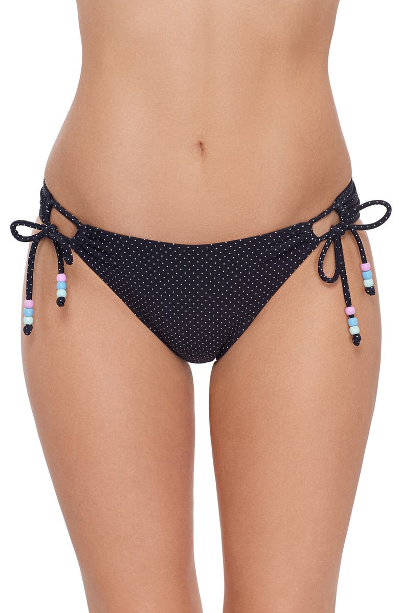 Stevie Adjustable Side Tie Scoop Bikini Bottom, Main, color, Ditsy Dot