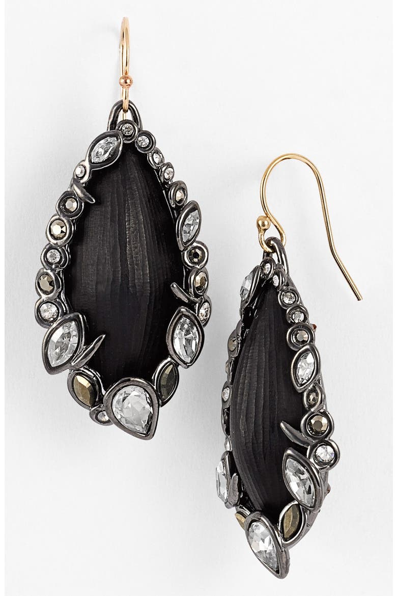 'Lucite® - Imperial Noir' Framed Drop Earrings, Main, color, BLACK