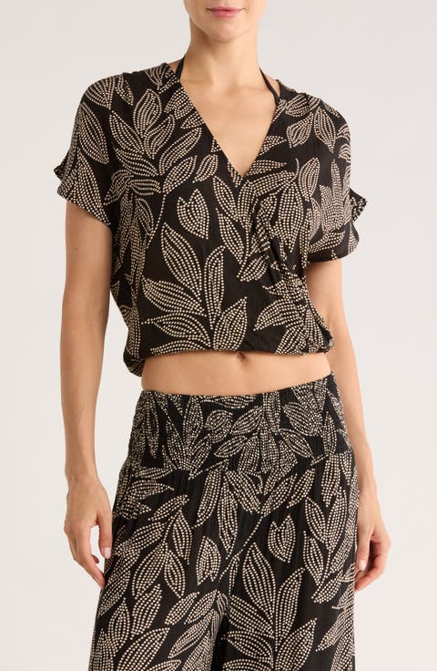 Short Sleeve Crop Cover-Up Top