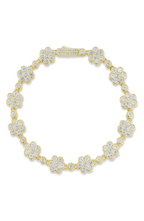 Flower Tennis Bracelet