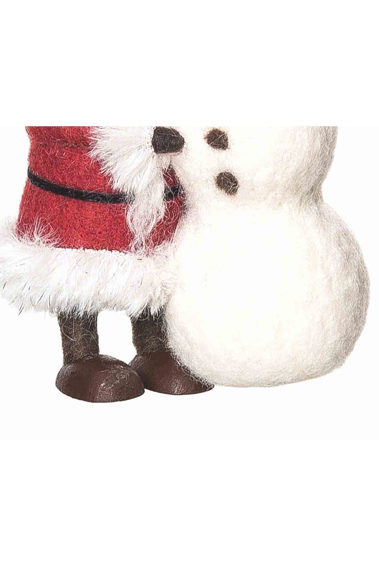 Santa With Snowman Figurine, Alternate, color, White