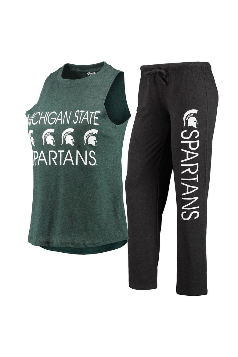 Women's Concepts Sport Black/Green Michigan State Spartans Tank Top & Pants Sleep Set, Main, color, Black
