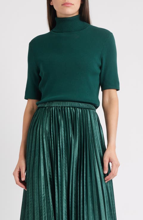 Short Sleeve Turtleneck Sweater