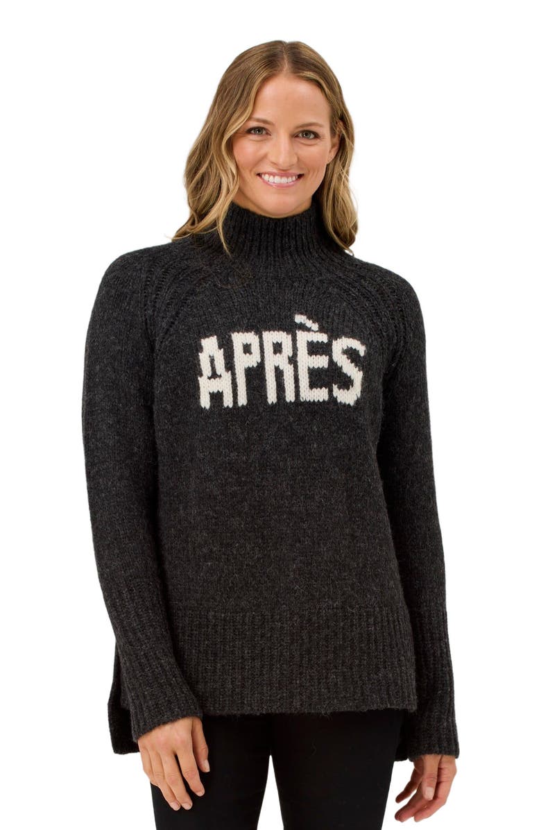 Krimson Klover Apres Baby Alpaca Tunic, Main, color, Heather Black