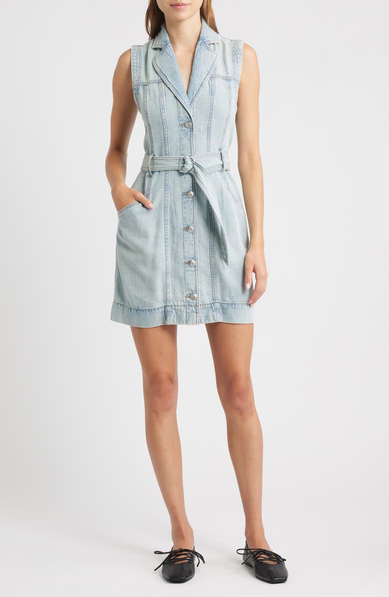 rag & bone Renata Sleeveless Denim Minidress, Main, color, Mar