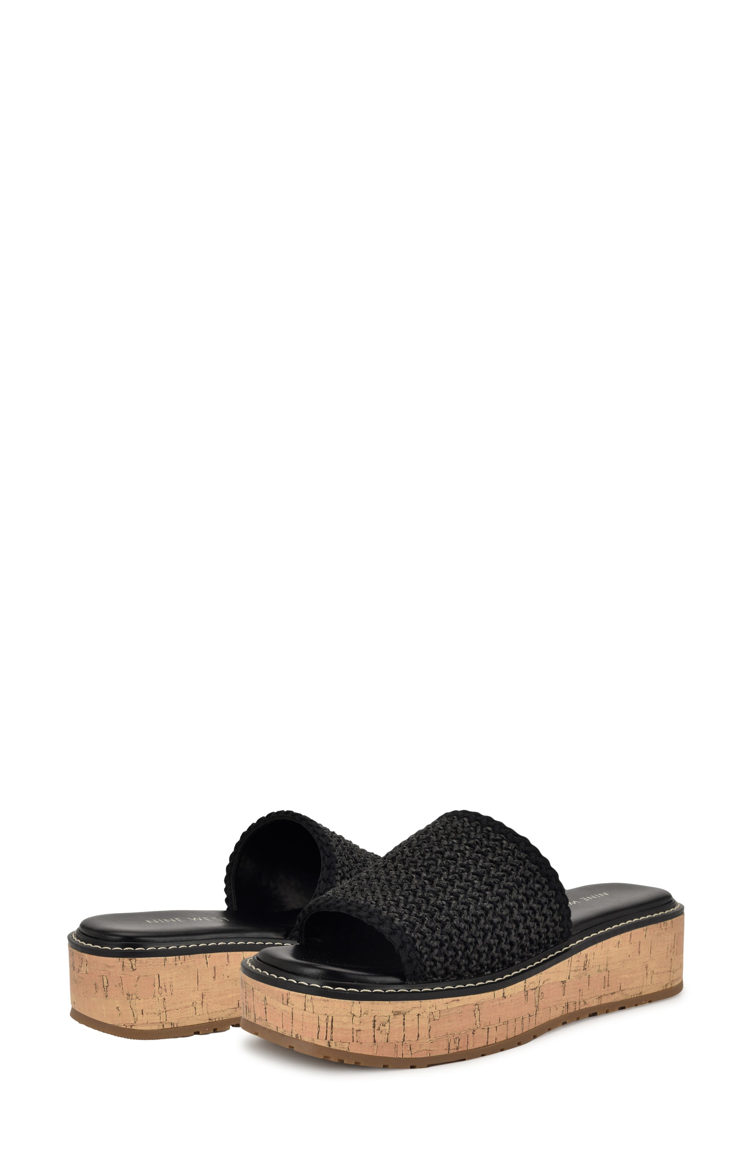 Nine West Keller Platform Slide Sandal, Alternate, color, 