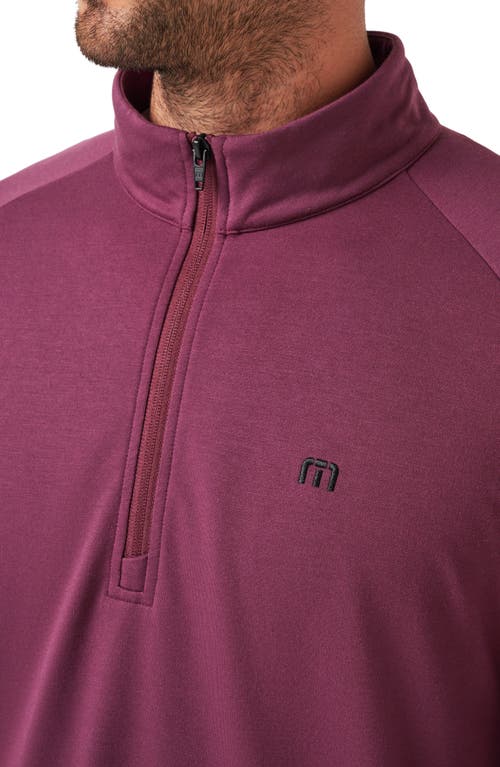 Travismathew Valiant Quarter Zip Pullover In Mauve Wine
