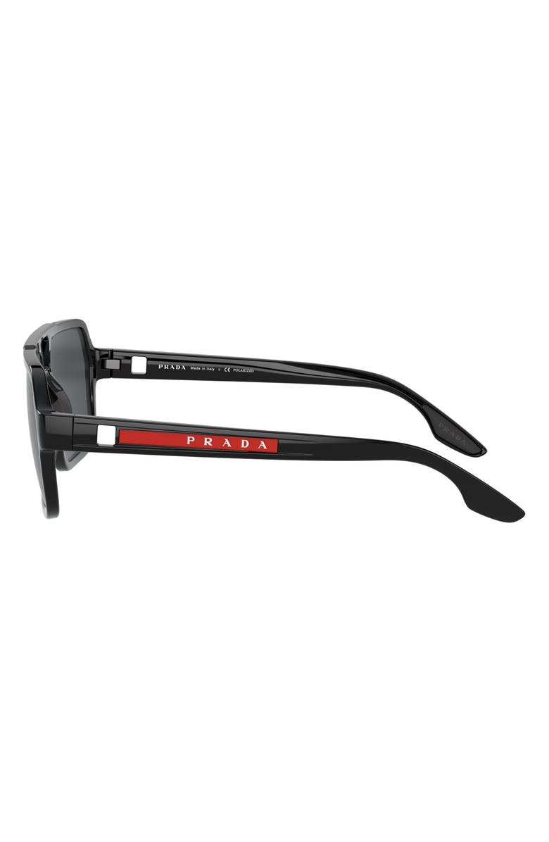 Prada Linea Rossa PRADA SPORT 59mm Rectangle Sunglasses, Alternate, color, Black