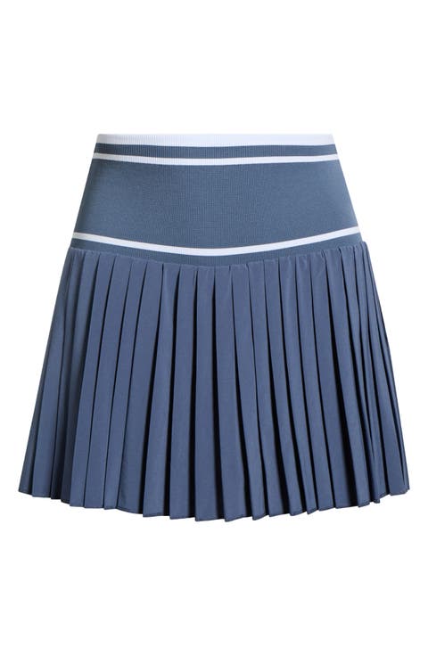 Mixed Media Pleated Sport Skort
