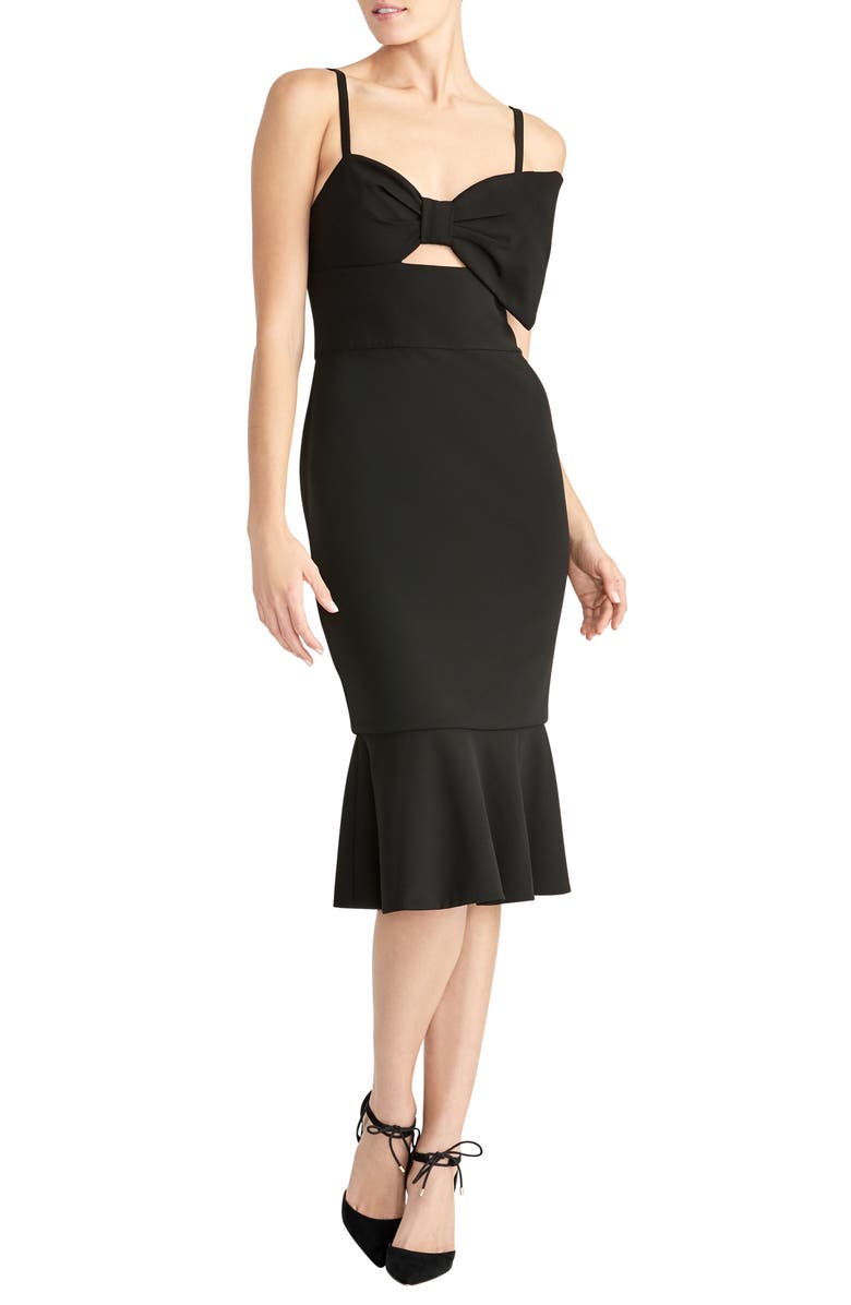 RACHEL Rachel Roy Cutout Bow Bodice Flounce Dress, Main, color, 