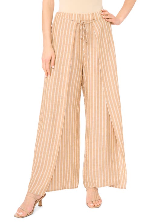 Tie Front Overlay Wide Leg Pants