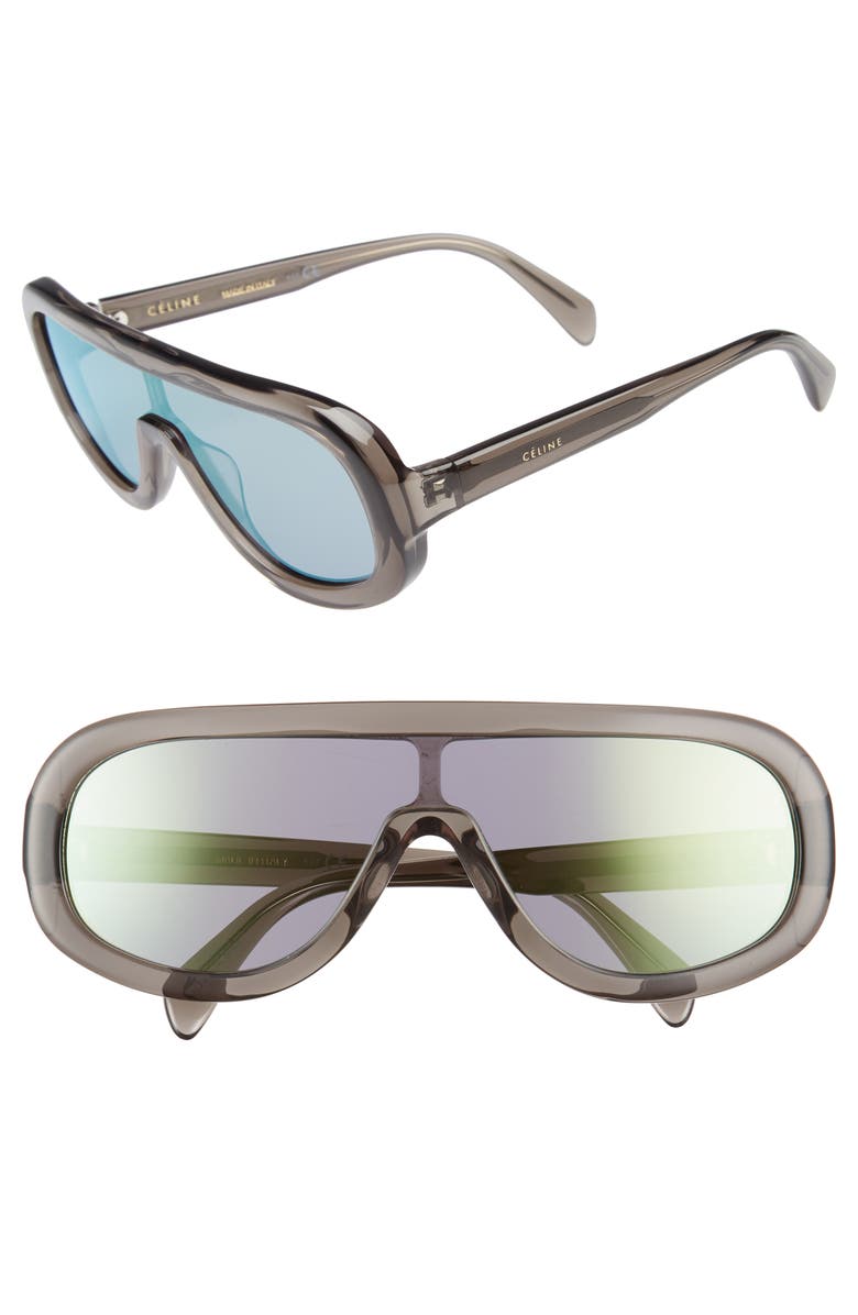 CELINE Flat Top Shield Sunglasses, Main, color,