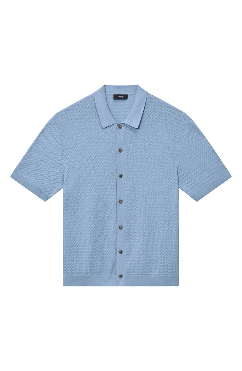 Theory Cairn Short Sleeve Organic Cotton Button-Up Shirt, Alternate, color, Rainstorm