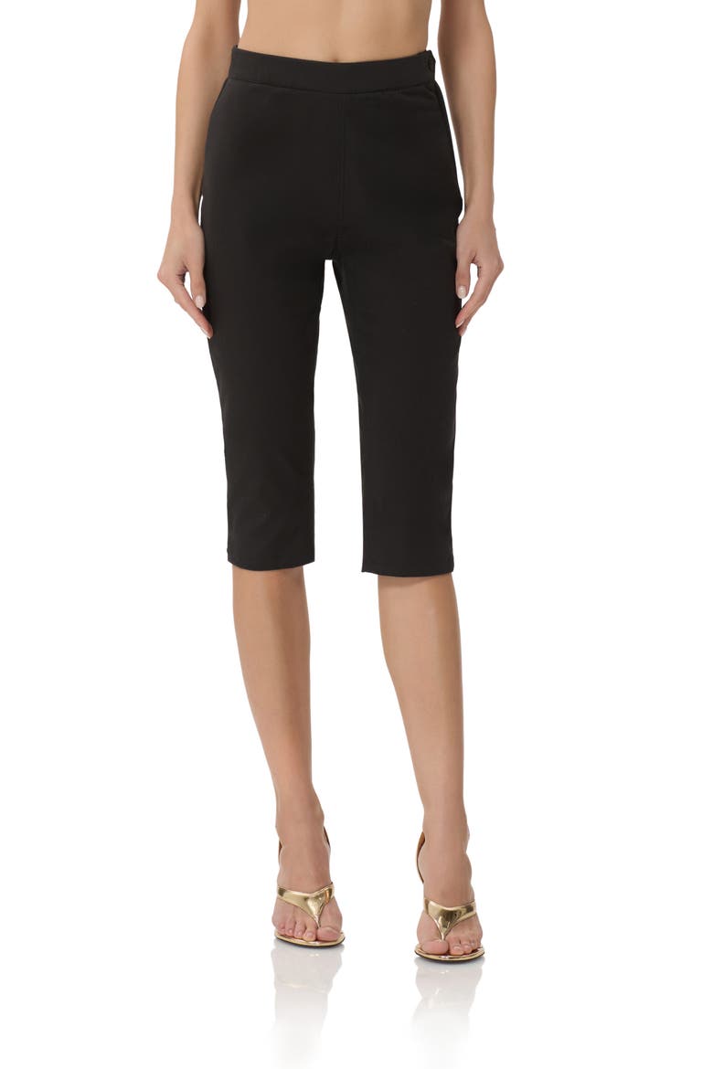 Calla Faux Leather Capri Pants, Main, color, NOIR