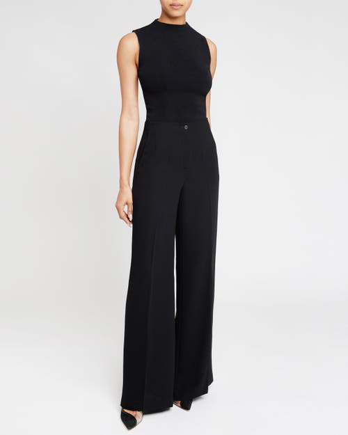 Santorelli Lily Mid-rise Wide-leg Pants In Black