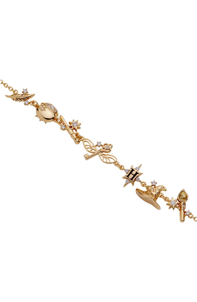Alex and Ani Harry Potter Mixed Icon Inline Charm Bracelet, Alternate, color, Gold