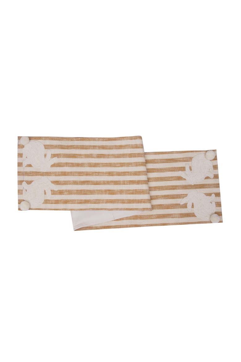 Easter Bunnies Tufted Stripes 100% Cotton Table Runner 14" x 72", Main, color, Yellow