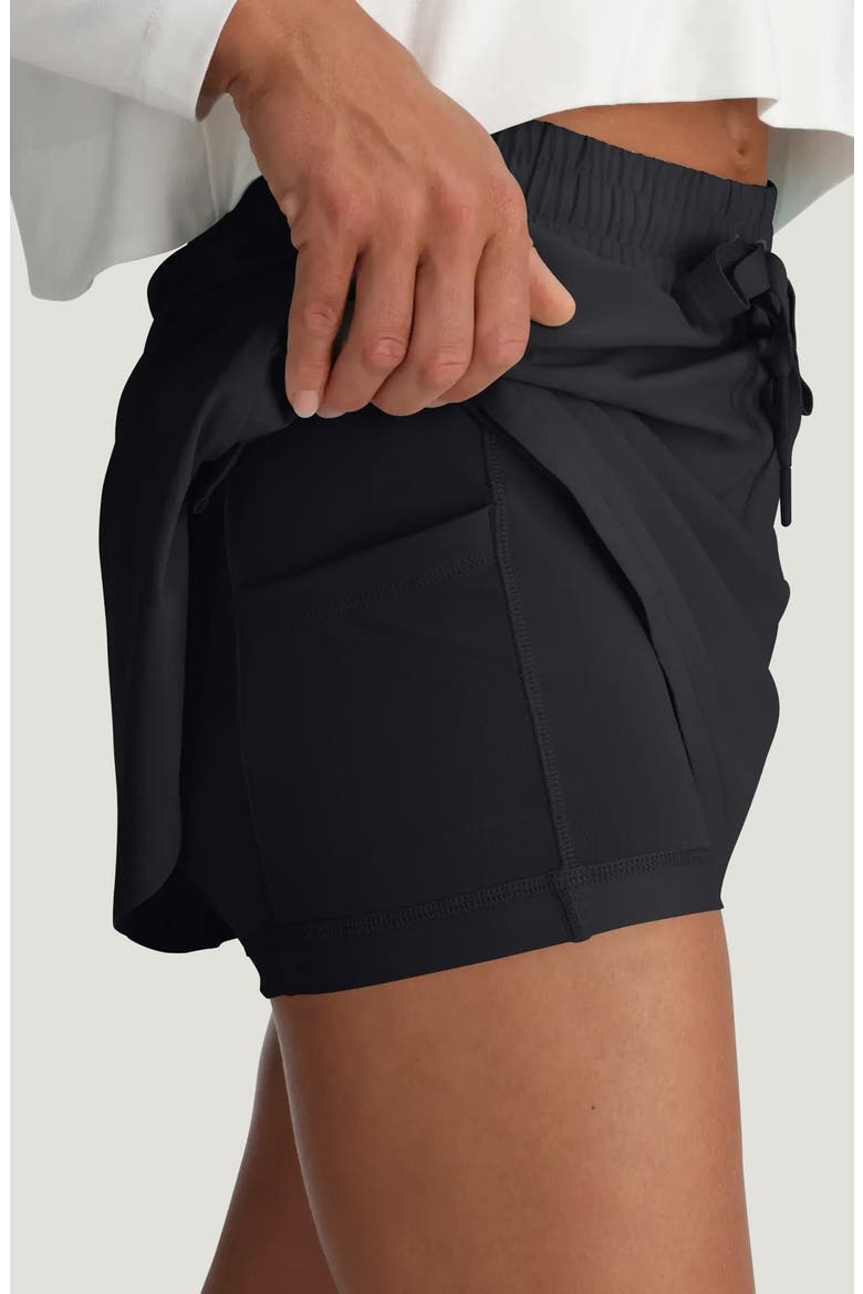 Driftlight Drawstring Miniskirt, Alternate, color, BLACK