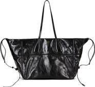 Balmain Track Zips Calfskin Tote Bag