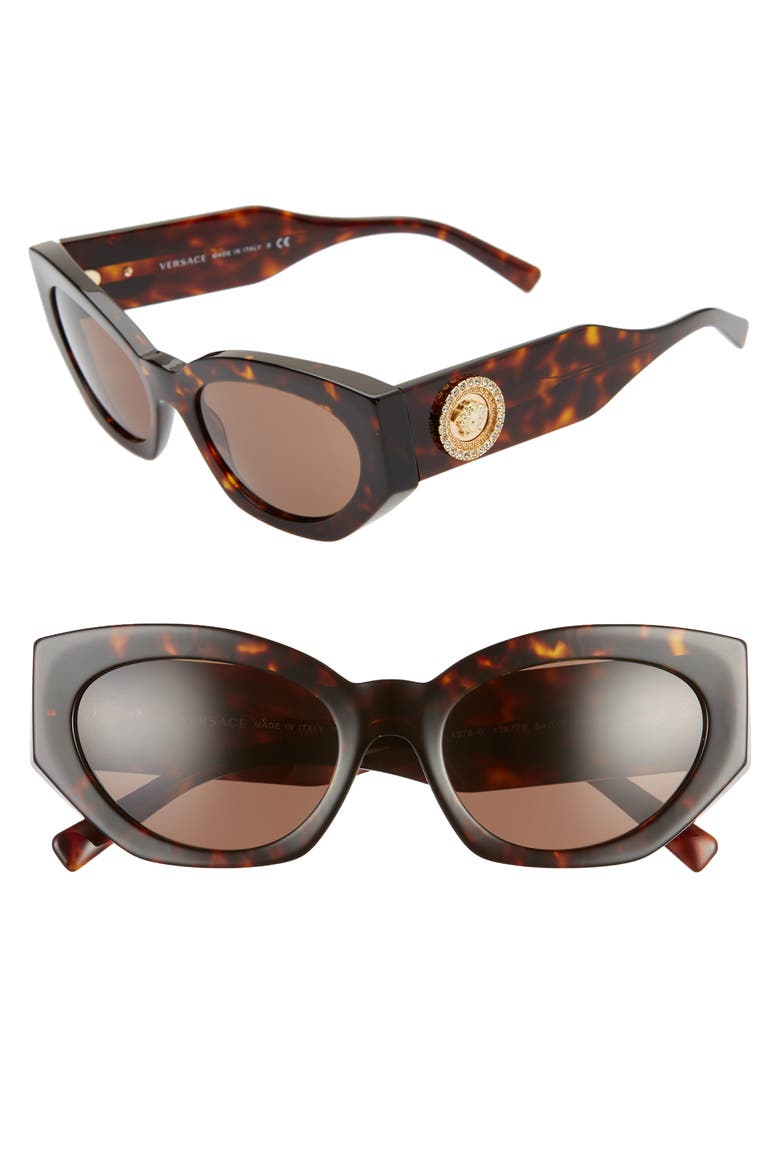 54mm Cat Eye Sunglasses, Main, color, HAVANA/ BROWN SOLID