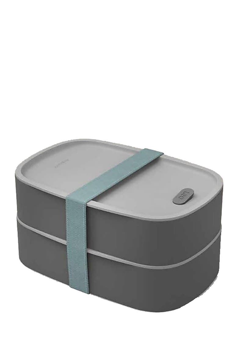 Leo 3-Piece Dual Bento Box Set with Strap - Grey/Mint, Alternate, color, GREY