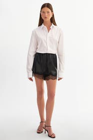 LAMARQUE FARAH | Lace Faux Leather Short