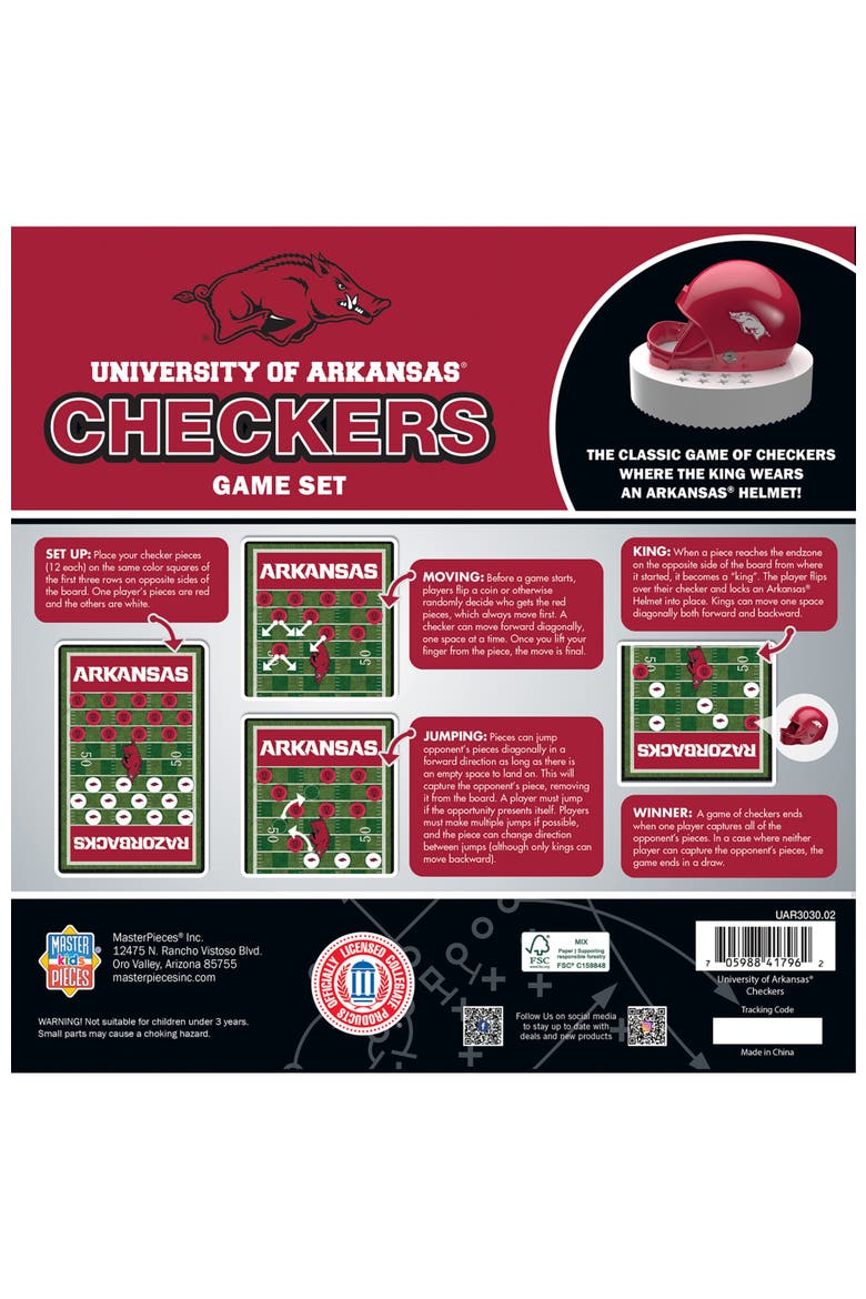 Arkansas Razorbacks Checkers Board Game, Alternate, color, Multicolor