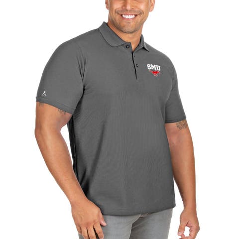 Men's Antigua Anthracite SMU Mustangs Big & Tall Legacy Pique Polo