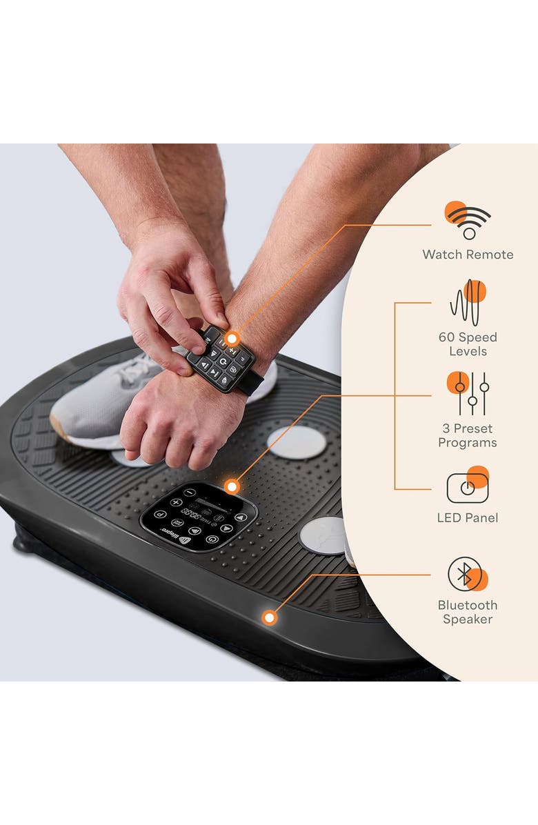 Lifepro Rumblex Plus 4D Vibration Plate Machine Exercise Machine with Triple Motors for Recovery and Fat Burn, Alternate, color, Black