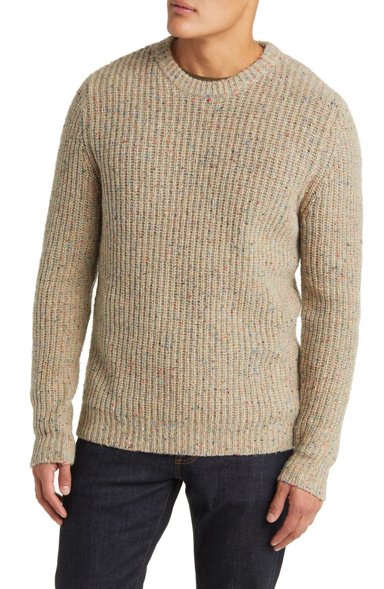 Schott NYC Donegal Wool Blend Sweater, Main, color, Tan