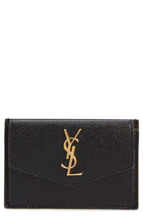 Uptown Pebbled Leather Flap Card Case