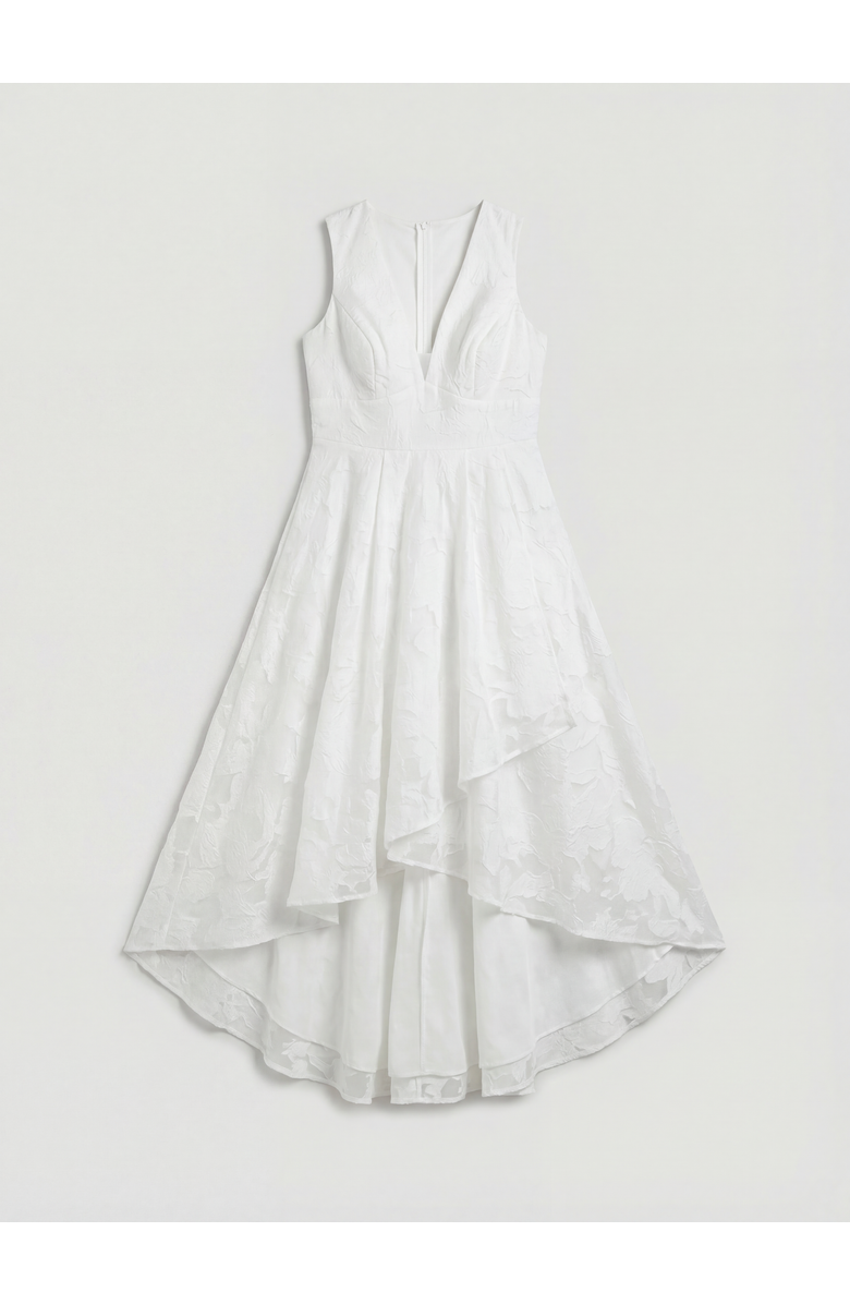 Coast Plus Size Plunge Neck Maxi Wedding Dress, Alternate, color, Ivory