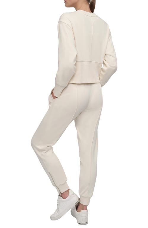 Dkny Zip Trim Joggers In Eggnog