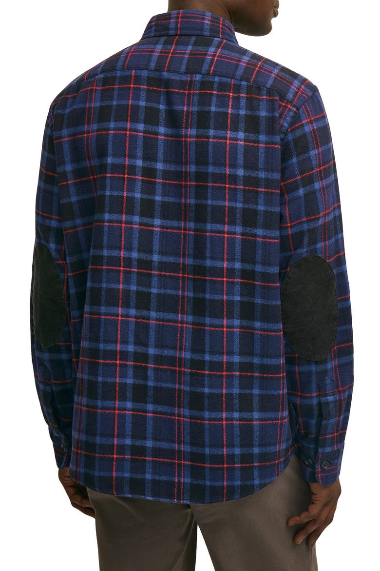 Plaid Cotton Flannel Button-Up Overshirt, Alternate, color, BLACKPLAID